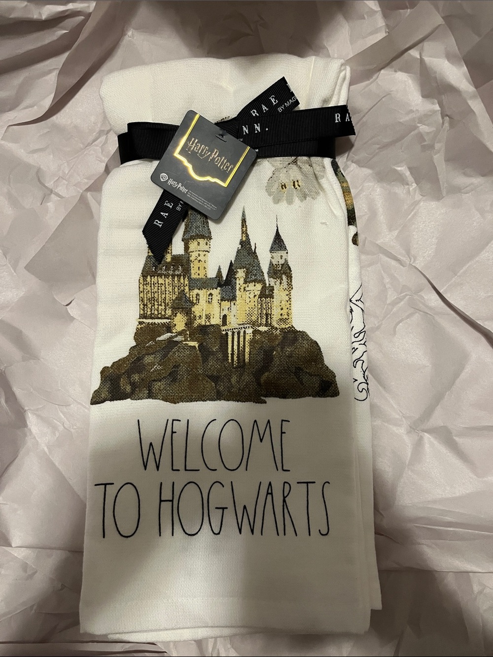 Rae Dunn Harry Potter Kitchen Towels with Hogwarts Castle Print